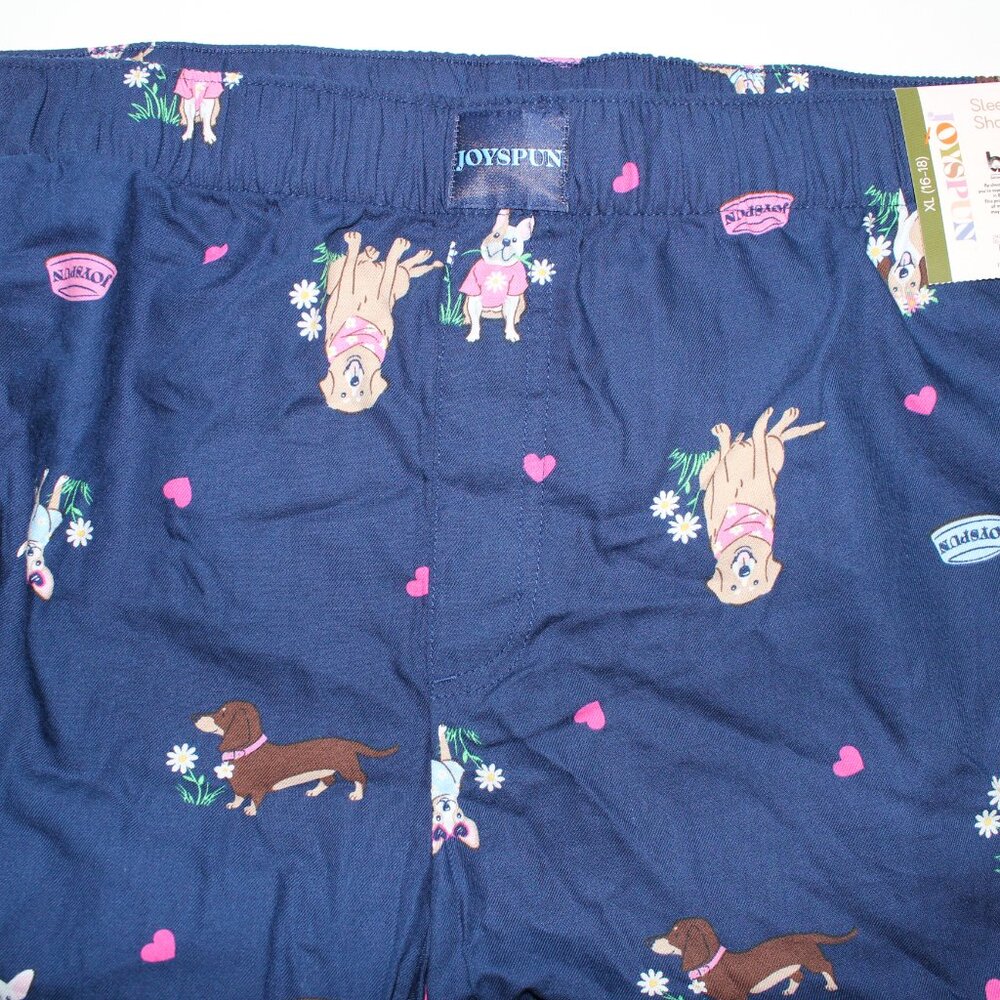NWT XL 16-18 Women's Joyspun Woven Nautical Navy Sleep Short With Pockets - Picture 10 of 11
